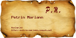 Petrin Mariann névjegykártya