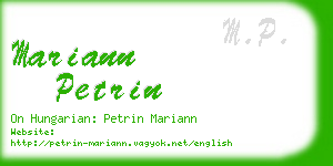 mariann petrin business card